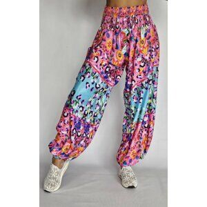 ANTICA SARTORIA BY GIACOMO CINQUE Satin Multicolor Balloon Pant Maximalist Artsy